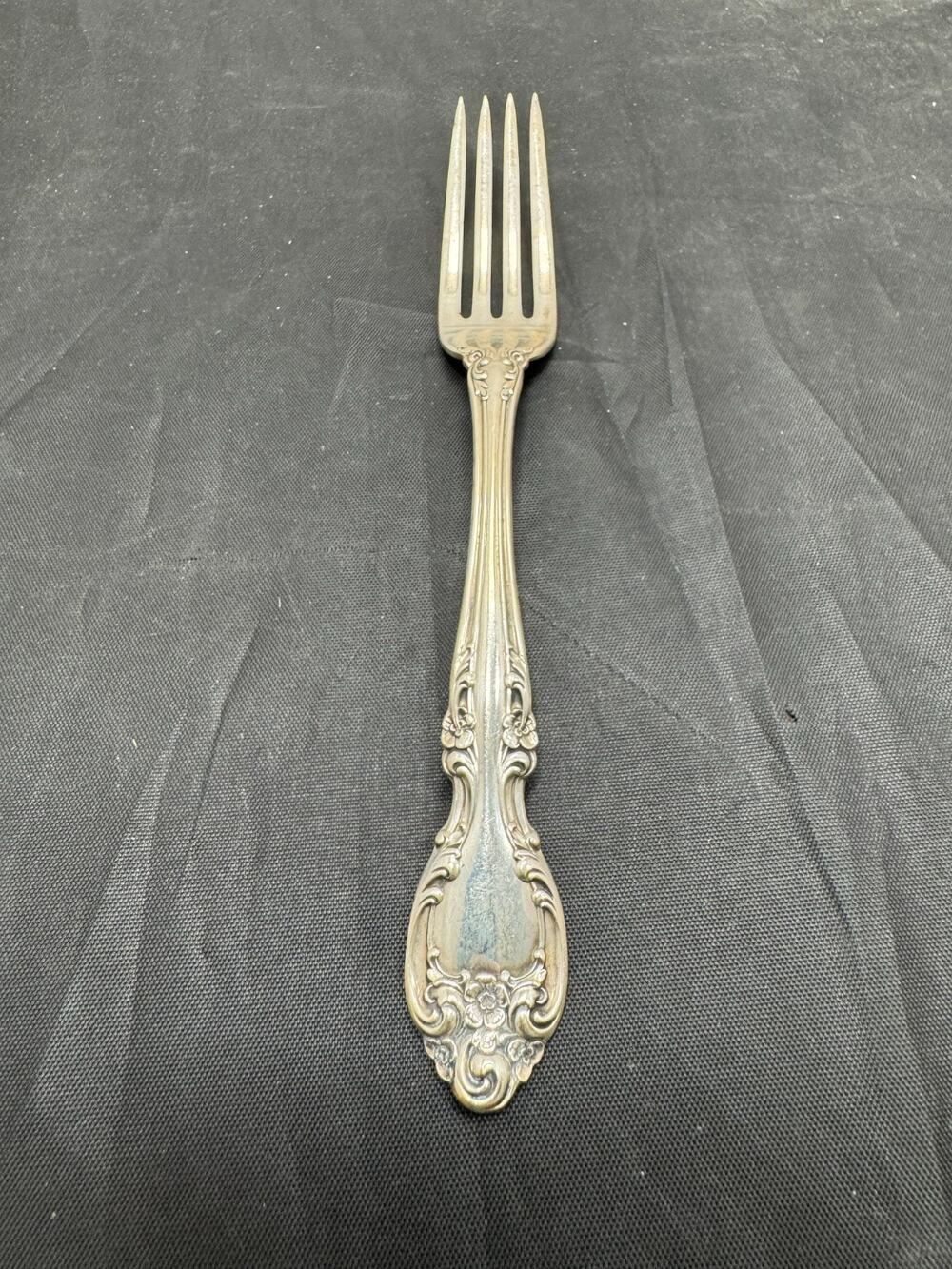 Vtg Gorham Melrose Sterling Silver Salad Dessert Fork 6.5" Floral Scroll No Mono